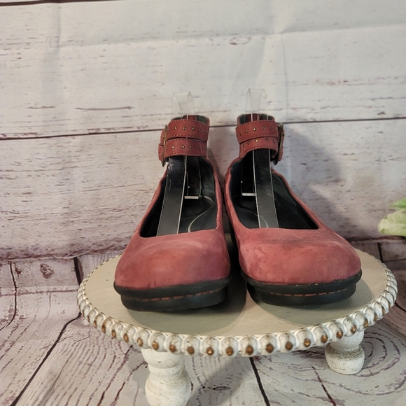 Dansko Lois Mary Jane Wedge Burgundy Wine  Women's Ankle Strap Shoes Size 8.5 - Picture 6 of 13